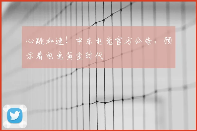 心跳加速!中东电竞官方公告,预示着电竞黄金时代